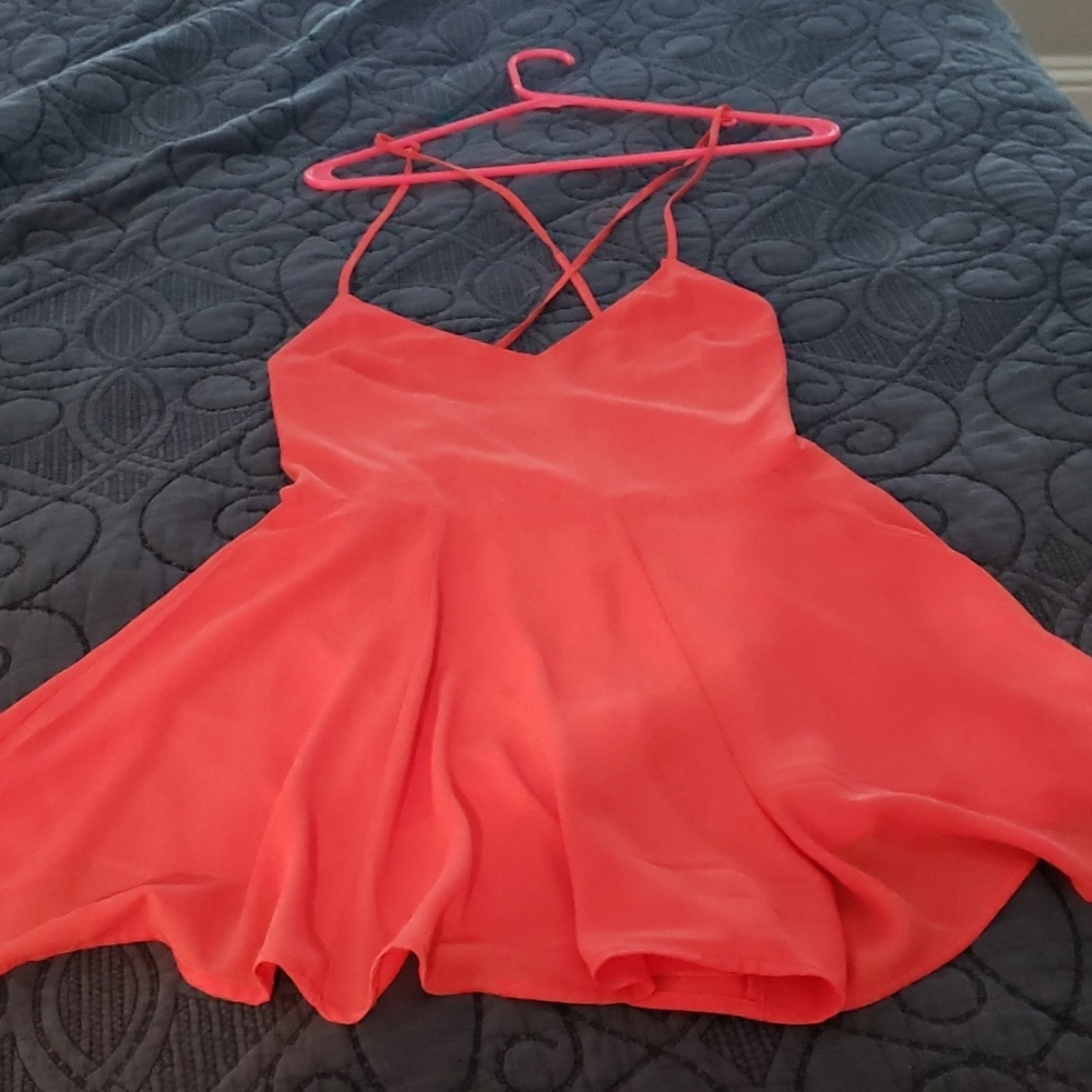 Coral strappy romper